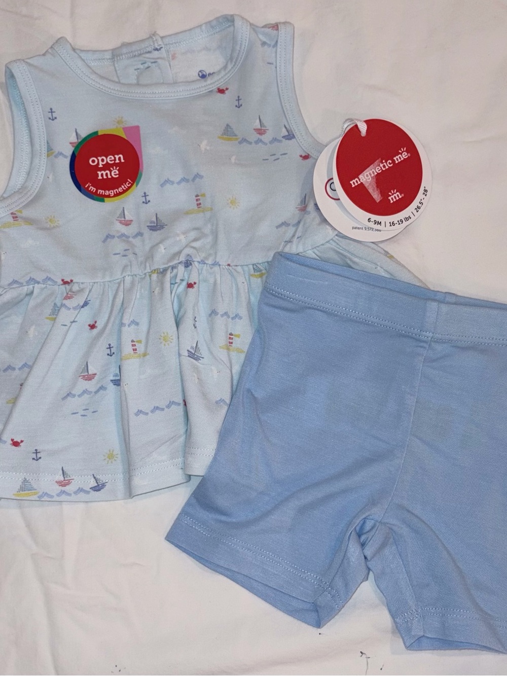 Magnetic Me Sailboat 2 piece outfit sz 6-9 months NWT